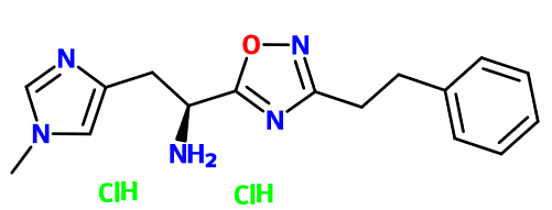 (image for) MC012636 (1S)-2-(1-Methyl-1H-imidazol-4-yl)-1-[3-(2-phenylethyl)-1,2,4-oxadiazol-5-yl]ethan-1-amine dihydrochloride